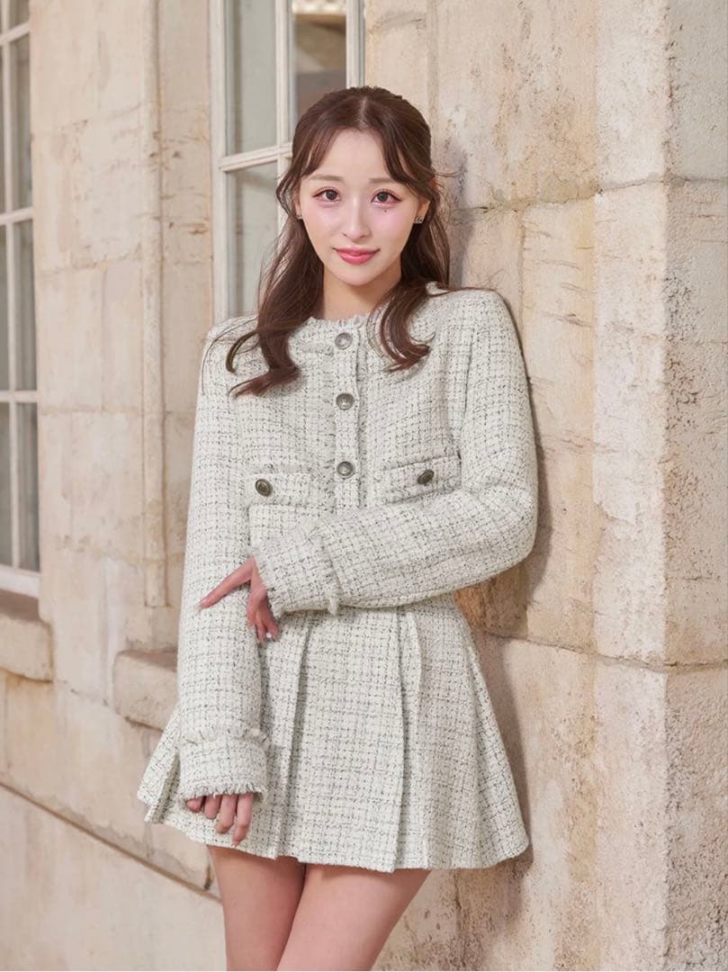 Darich コンパクトフリンジツイードジャケット