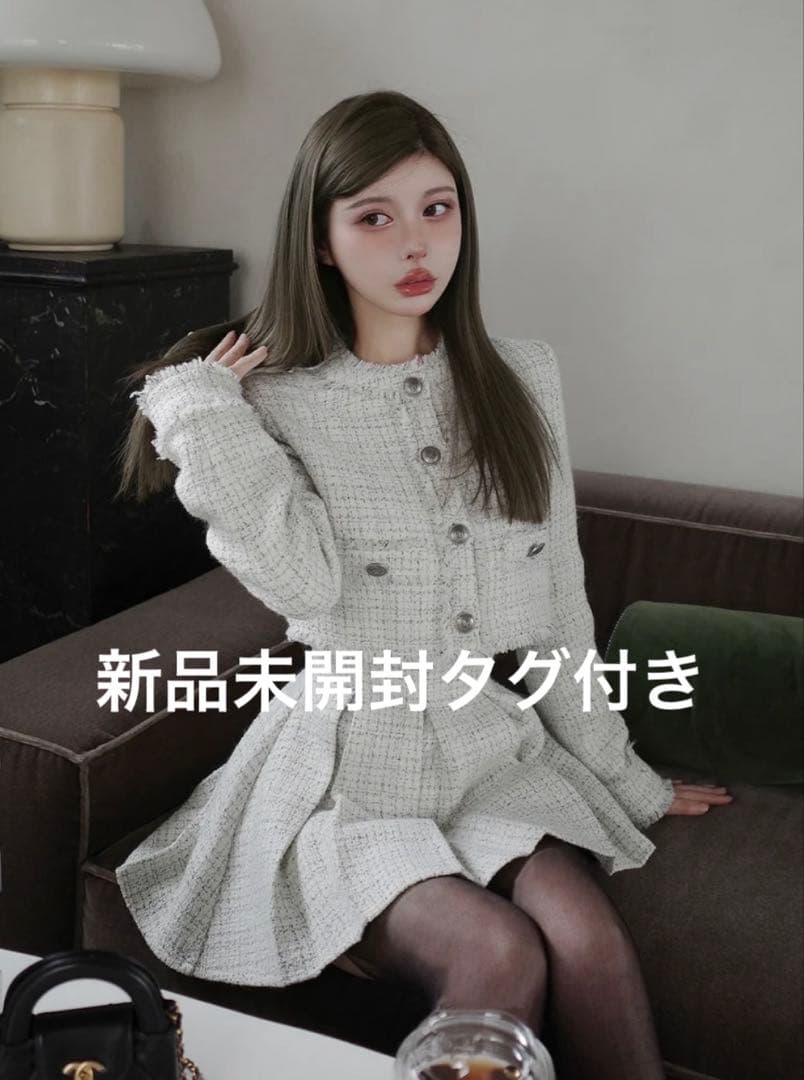 Darich コンパクトフリンジツイードジャケット