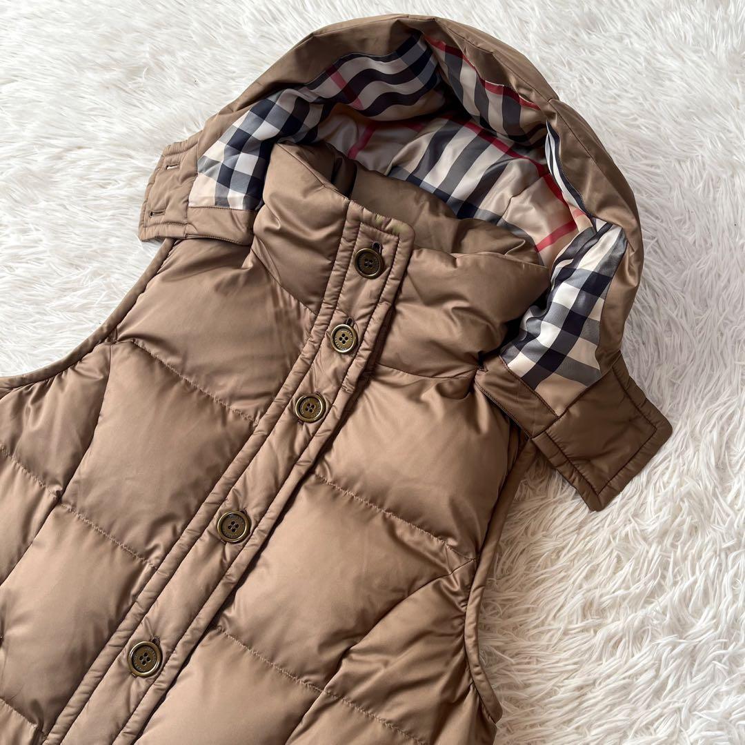 バーバリーロンドン　裏地メガチェック　ダウンベスト　希少サイズ