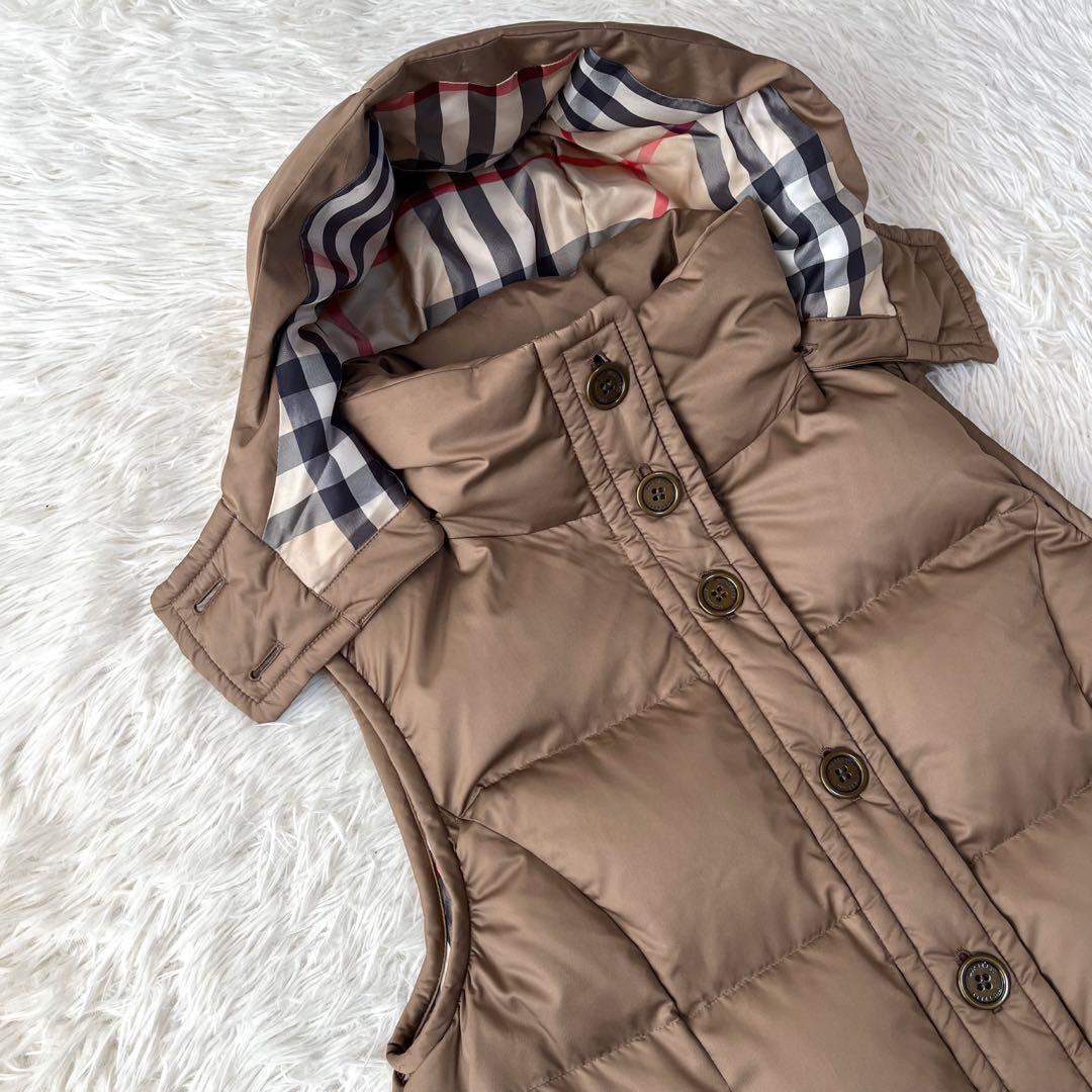バーバリーロンドン　裏地メガチェック　ダウンベスト　希少サイズ
