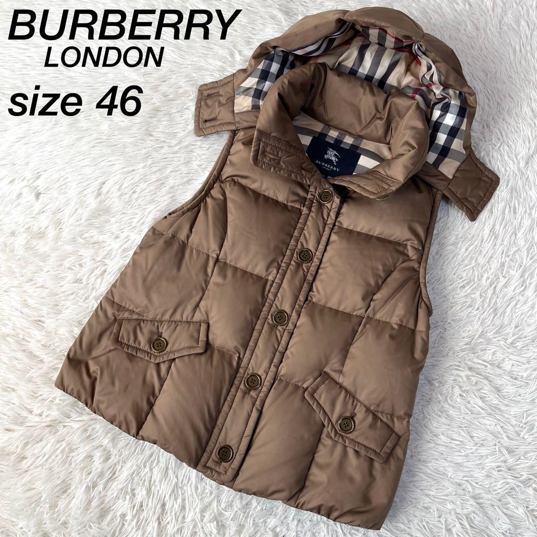 バーバリーロンドン　裏地メガチェック　ダウンベスト　希少サイズ
