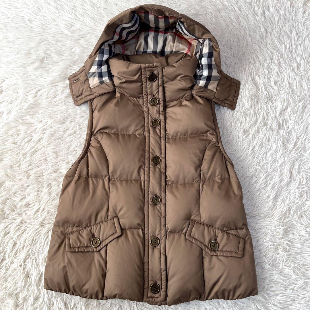 バーバリーロンドン　裏地メガチェック　ダウンベスト　希少サイズ