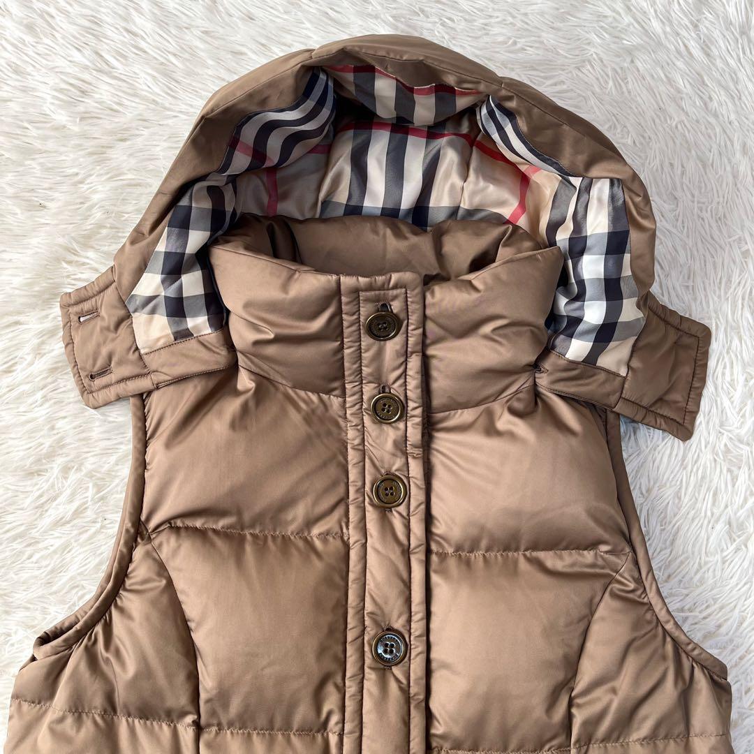 バーバリーロンドン　裏地メガチェック　ダウンベスト　希少サイズ