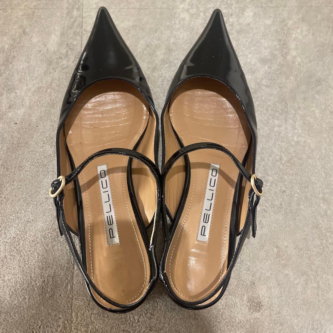 ペリーコ　CUORE エナメル バックスリング フラット