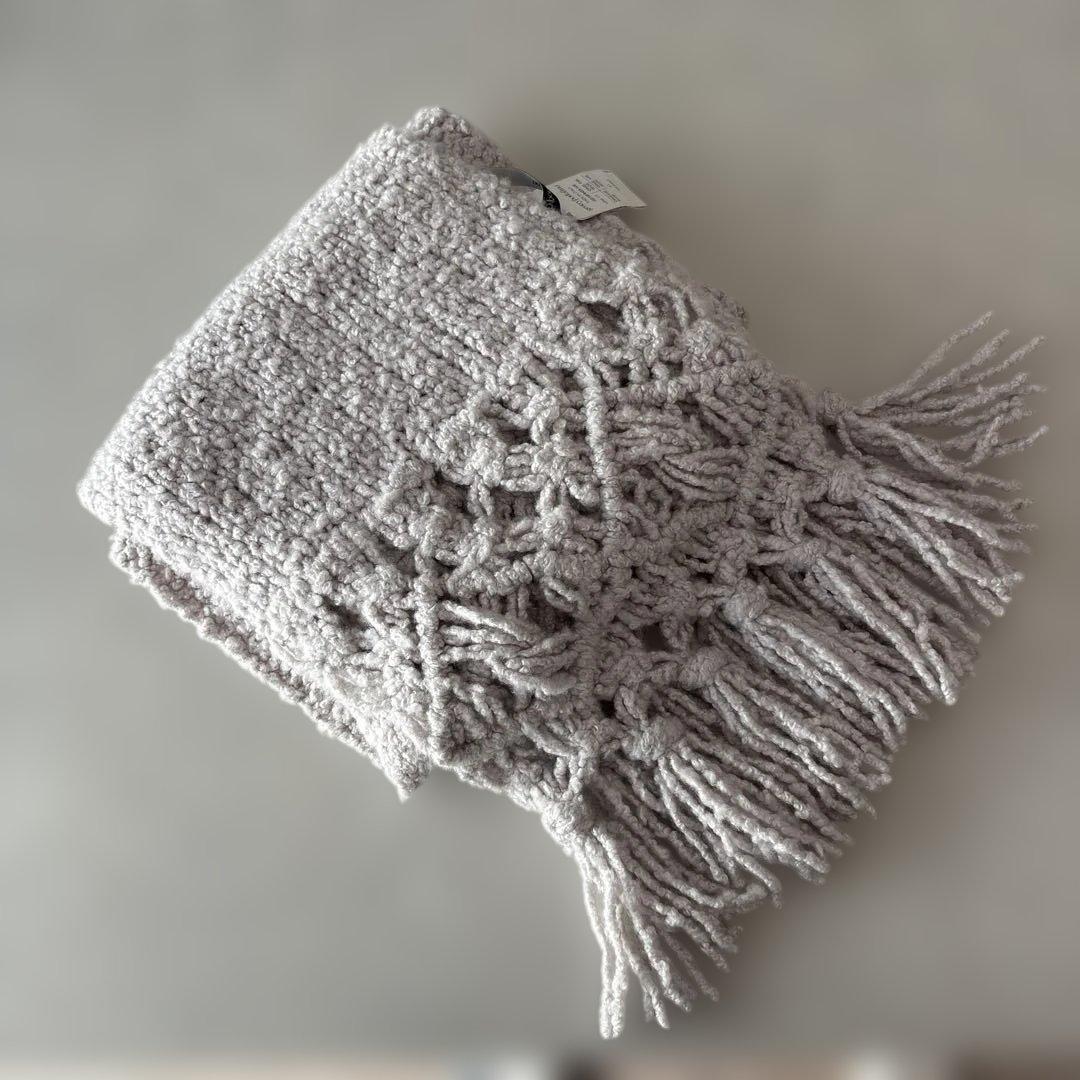 gentry portofino グレー マフラー cashmere100