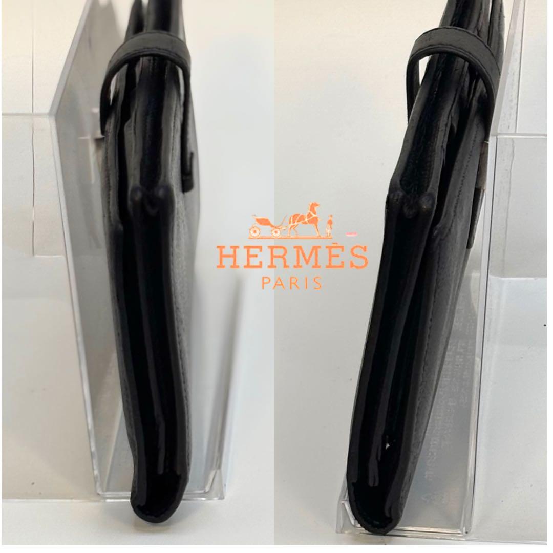 A130 エルメス 【美品】べアンスフレ 長財布 黒