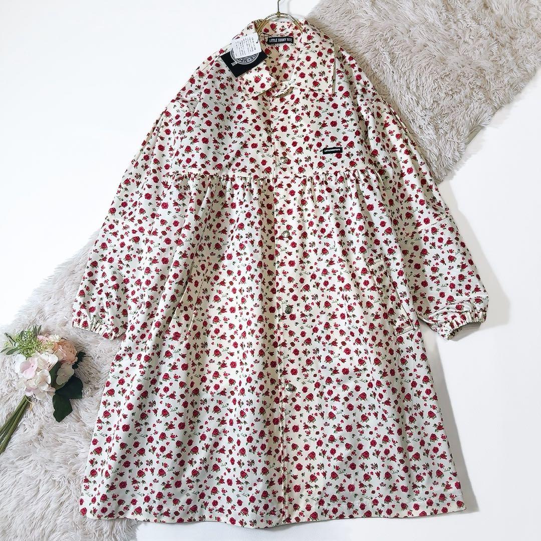 新品タグ付ꕥリトルサニーバイト 現行品 ローズレーヨンジャケット 花柄 大きめ