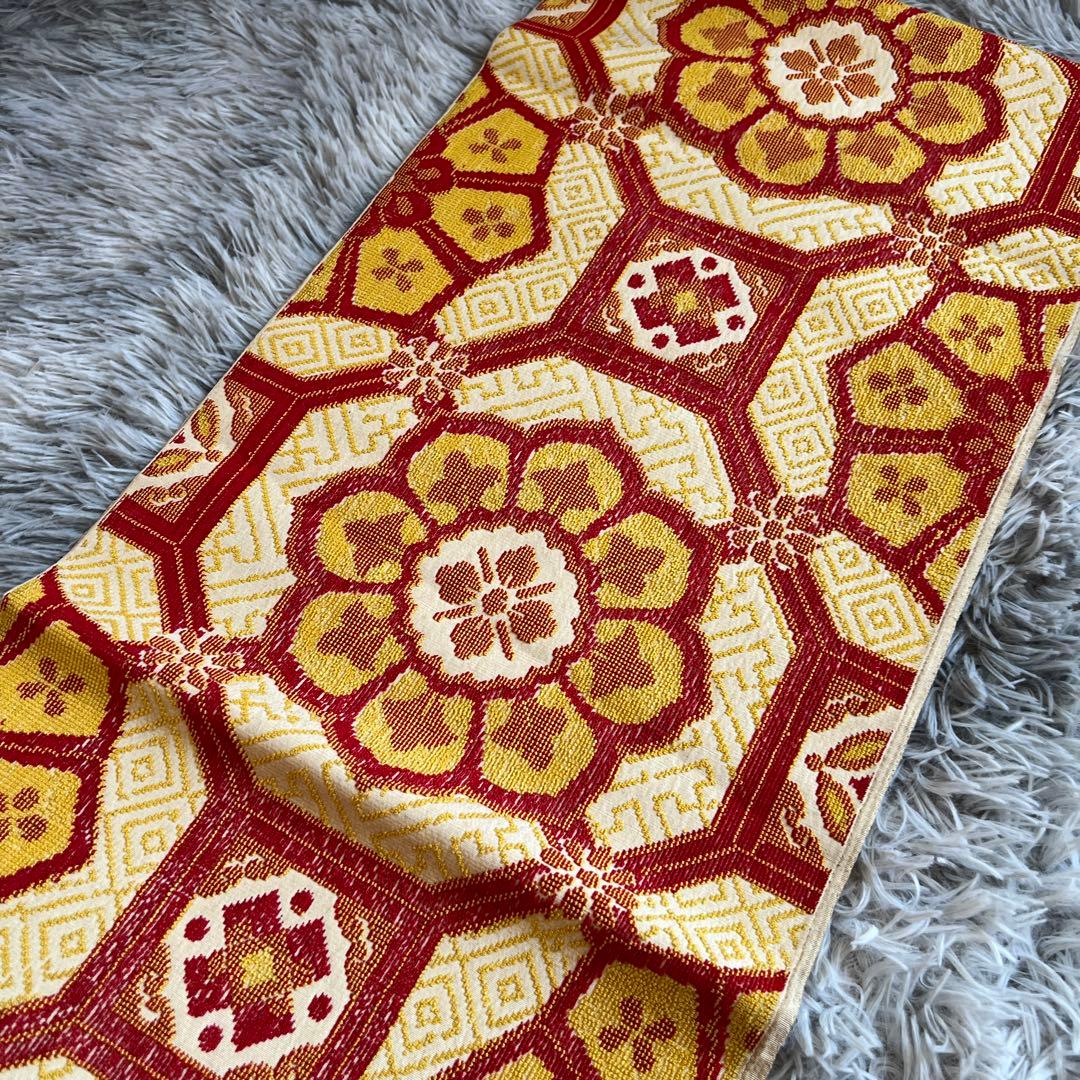 アンティーク　京袋帯　相良刺繍　正倉院　美品　レア