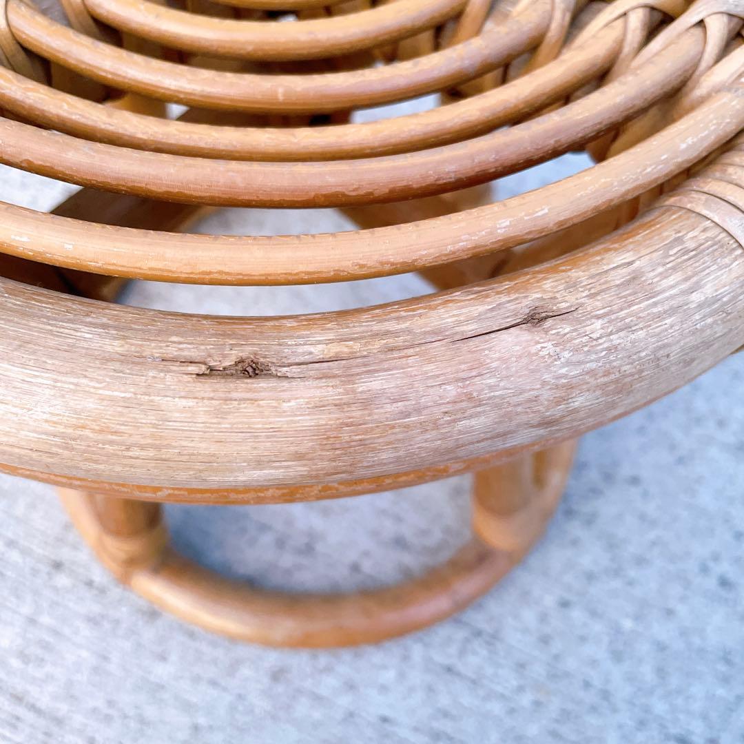 山川ラタン スツール ジャパンヴィンテージ 籐編み 山川譲 ジャパニーズモダン