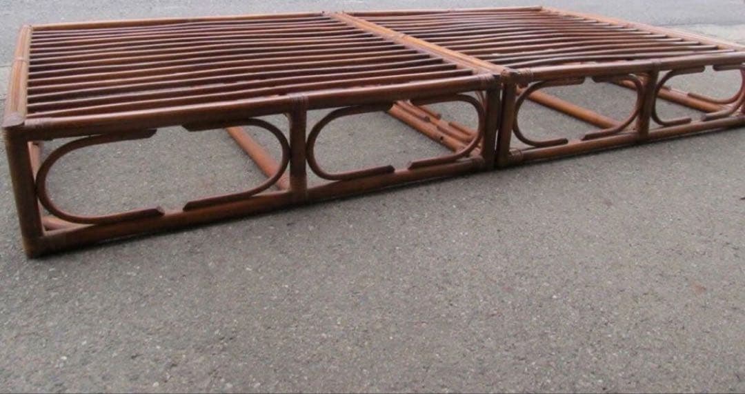 籐　ラタン　シングルベッド