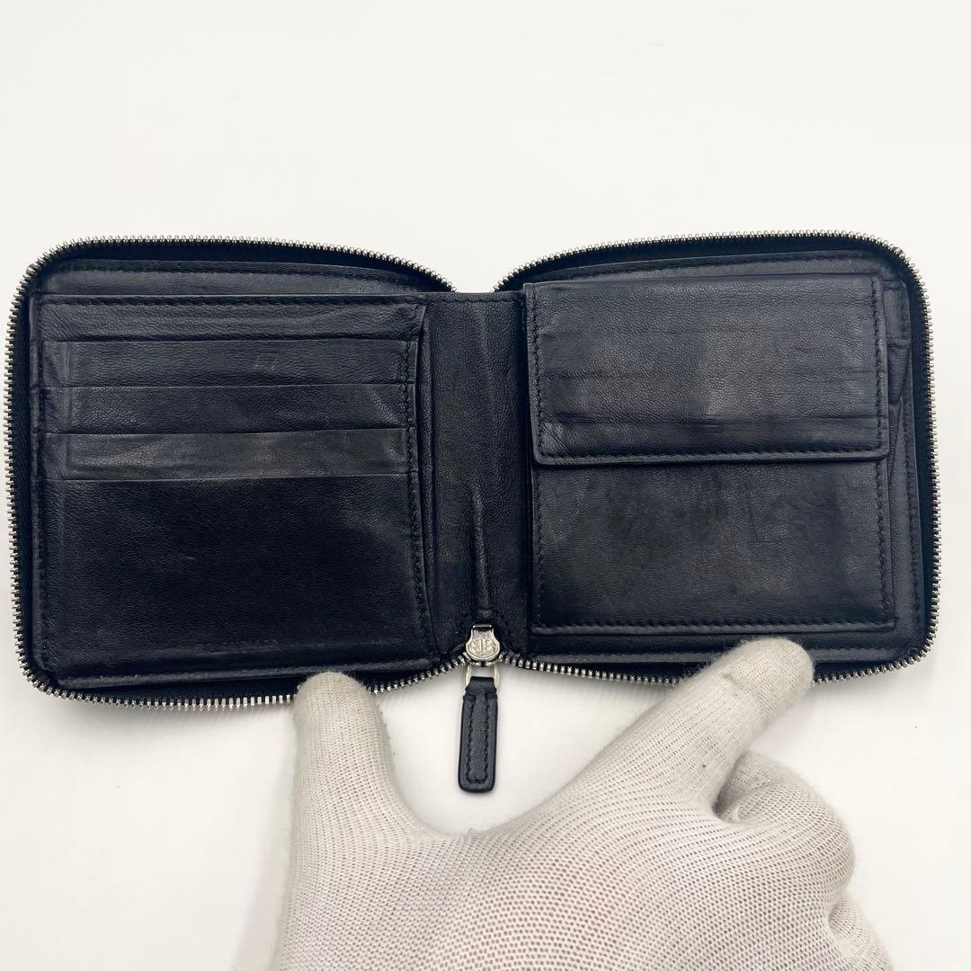 【極美品】バレンシアガ エブリデイ ラウンドジッピー 二つ折り財布 ブラック