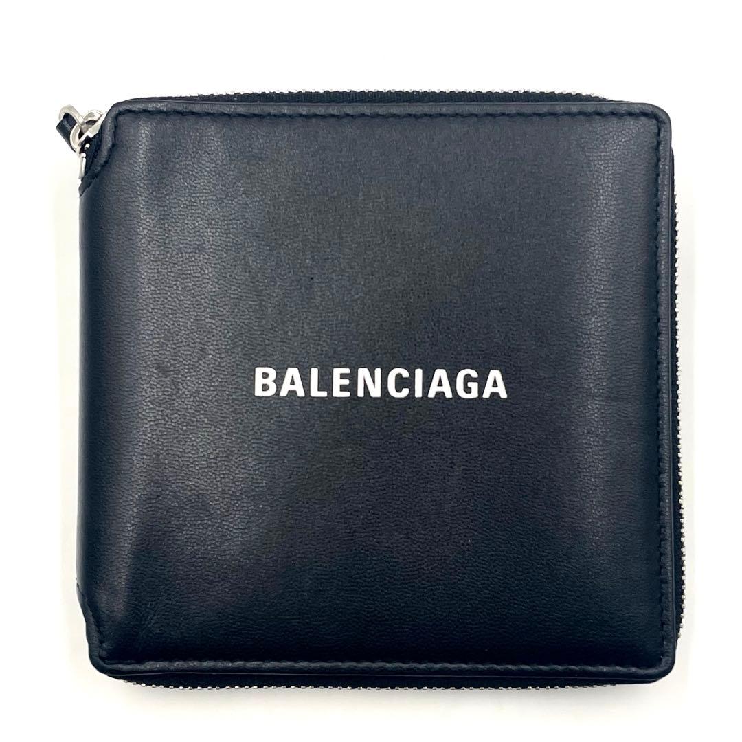 【極美品】バレンシアガ エブリデイ ラウンドジッピー 二つ折り財布 ブラック