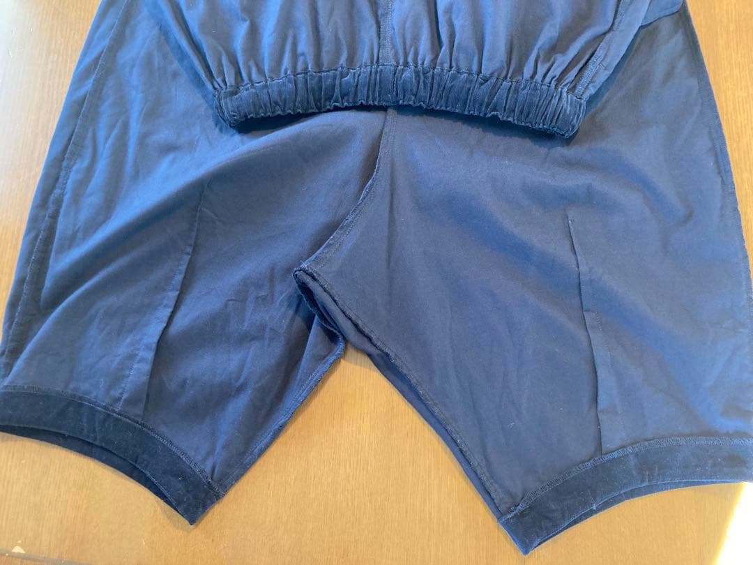 HUIS. 遠州織物　みじんコール　サルエルバルーンパンツ　ネイビー