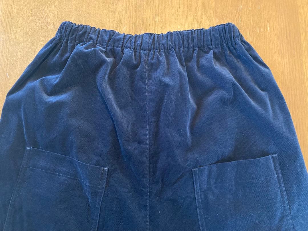 HUIS. 遠州織物　みじんコール　サルエルバルーンパンツ　ネイビー