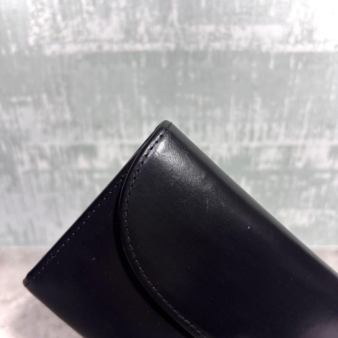 【よろしくん！】ホワイトハウスコックス 3つ折り財布 黒 レザー ブラック