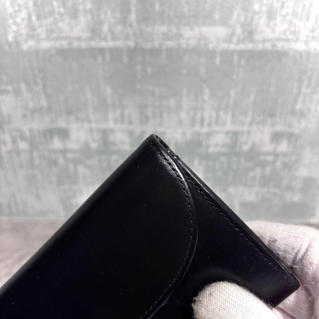 【よろしくん！】ホワイトハウスコックス 3つ折り財布 黒 レザー ブラック