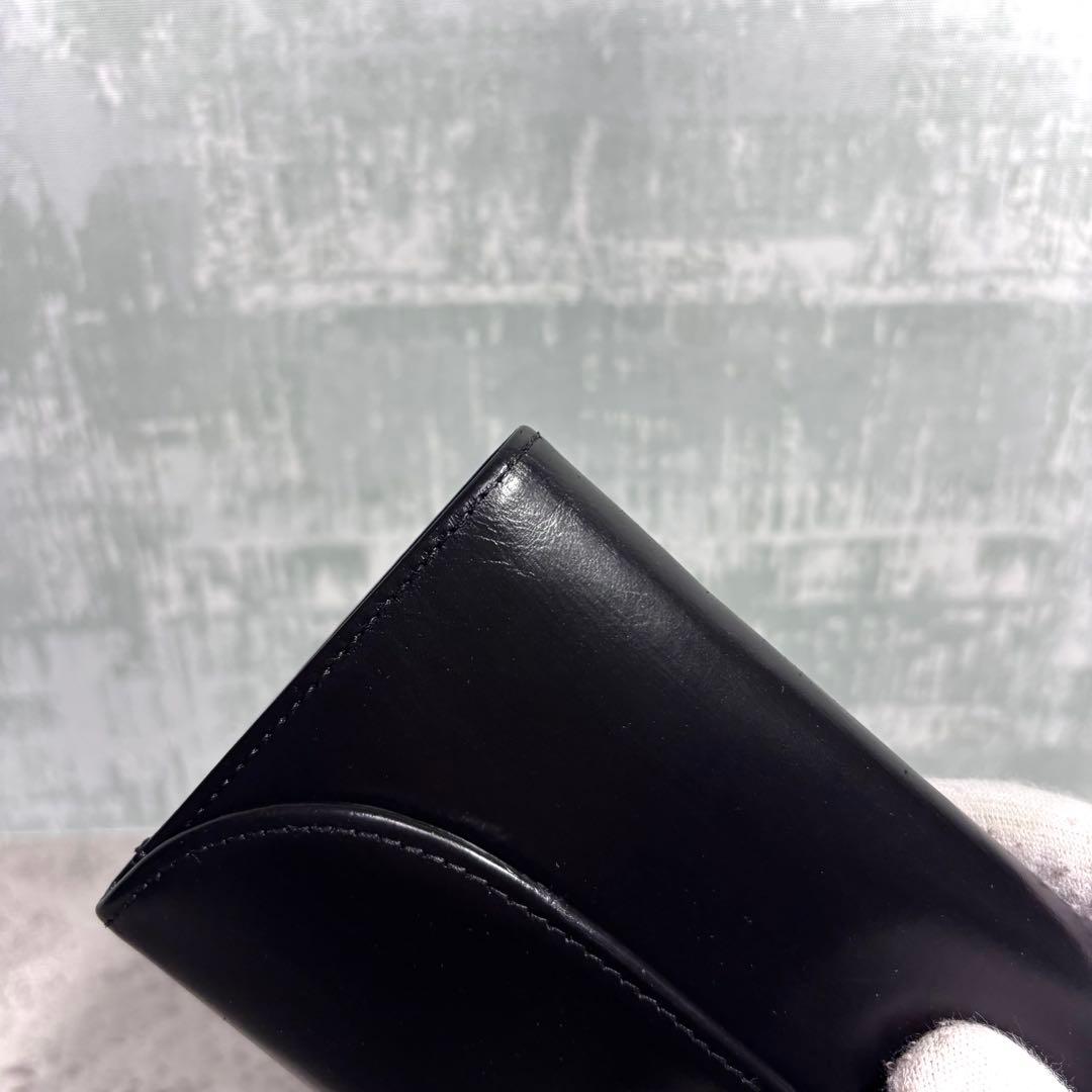 【よろしくん！】ホワイトハウスコックス 3つ折り財布 黒 レザー ブラック