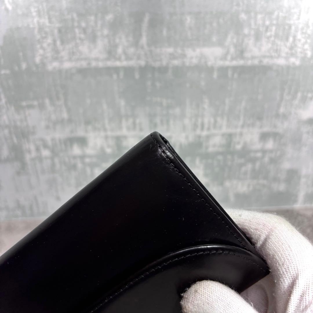 【よろしくん！】ホワイトハウスコックス 3つ折り財布 黒 レザー ブラック