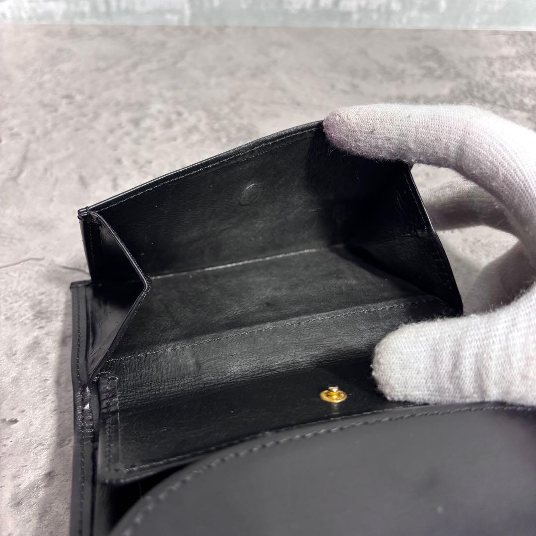 【よろしくん！】ホワイトハウスコックス 3つ折り財布 黒 レザー ブラック