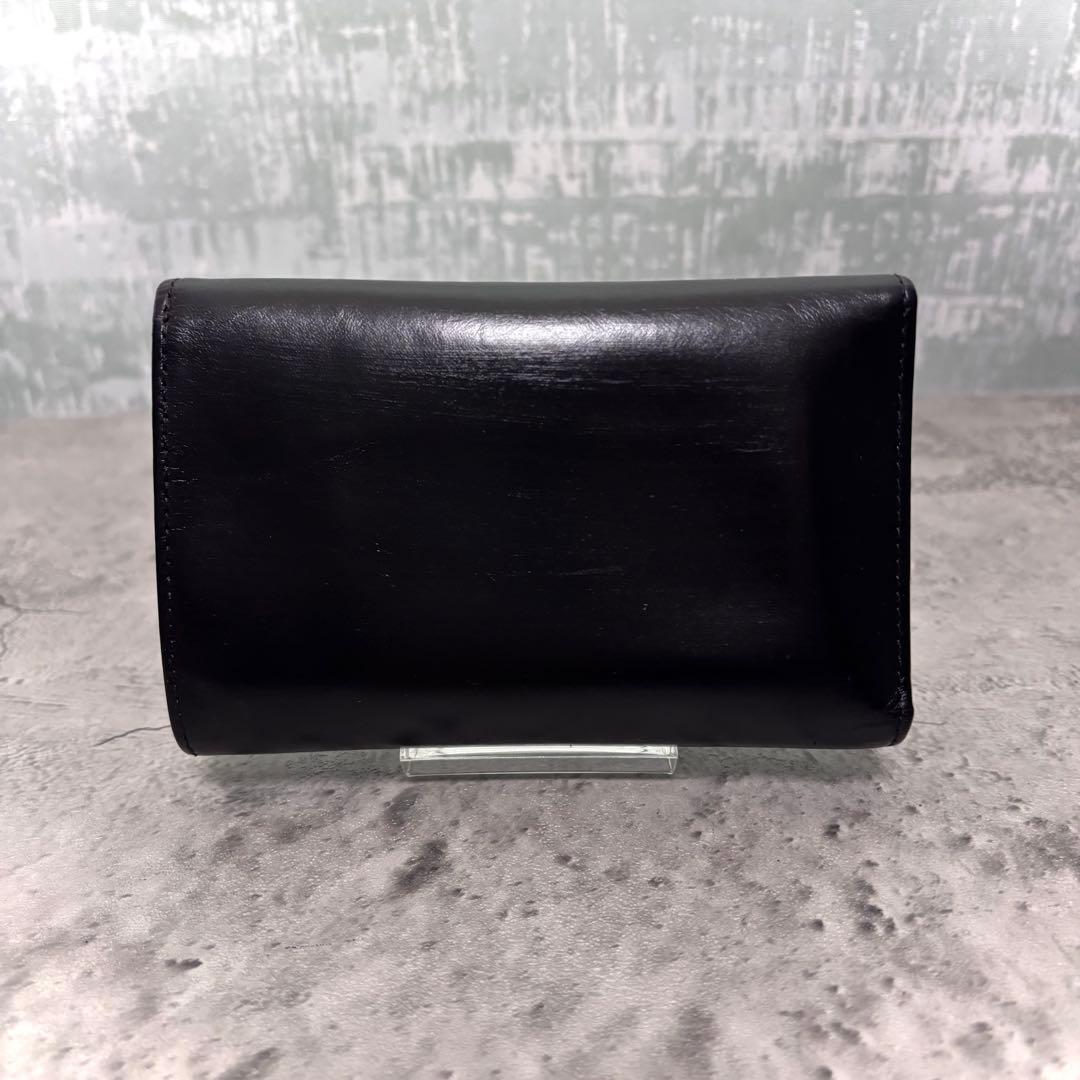 【よろしくん！】ホワイトハウスコックス 3つ折り財布 黒 レザー ブラック