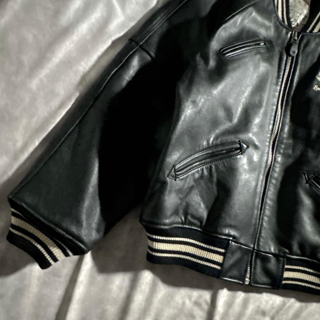 美品　アビレックス　スタジャVARSITY JACKET　アーチロゴ ブラック