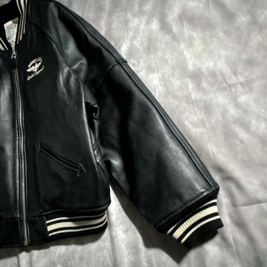 美品　アビレックス　スタジャVARSITY JACKET　アーチロゴ ブラック