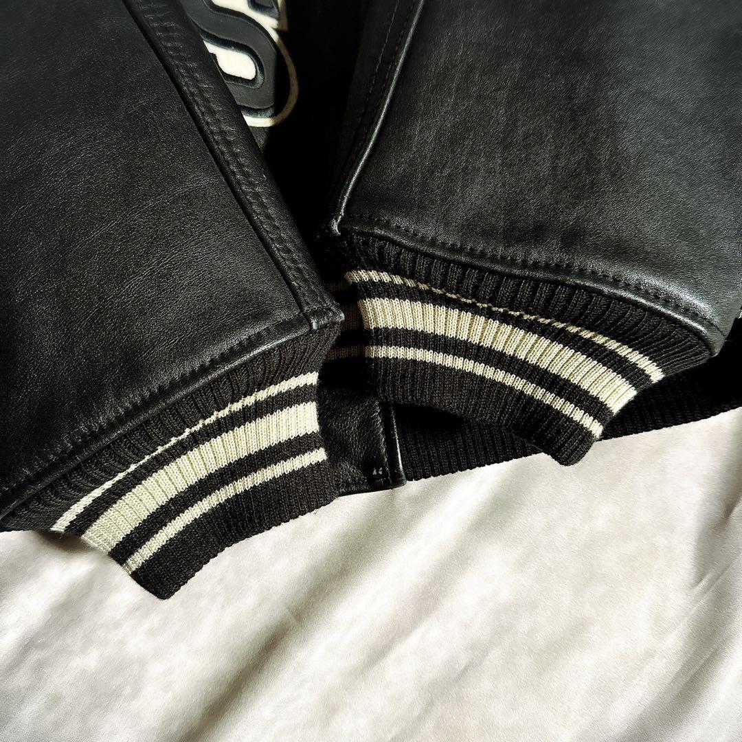 美品　アビレックス　スタジャVARSITY JACKET　アーチロゴ ブラック