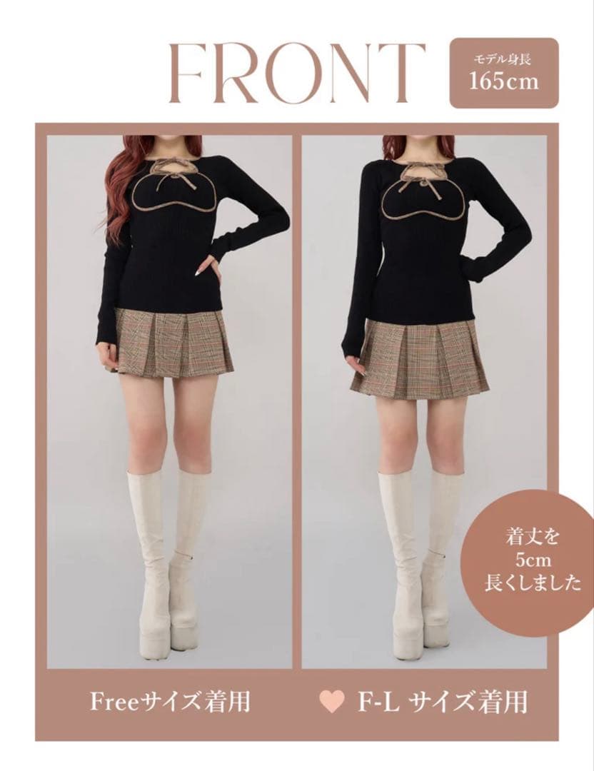 ダーリッチ Darich ポイントチェックニットミニワンピース