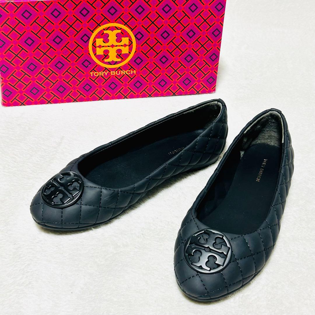 極美品✨Tory Burch キルティング フラットシューズ ブラック 23.5