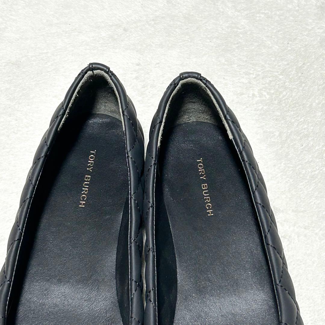 極美品✨Tory Burch キルティング フラットシューズ ブラック 23.5