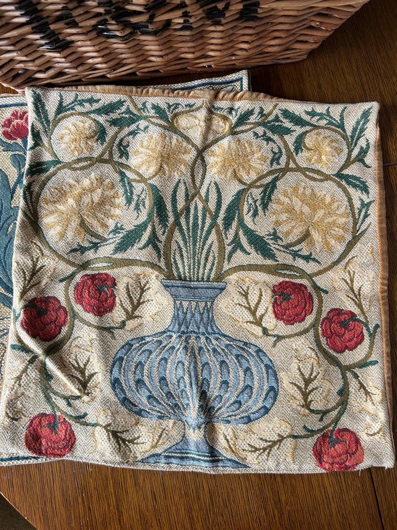 フレミッシュ織り　フレミッシュ　タペストリー　クッションカバー　2枚