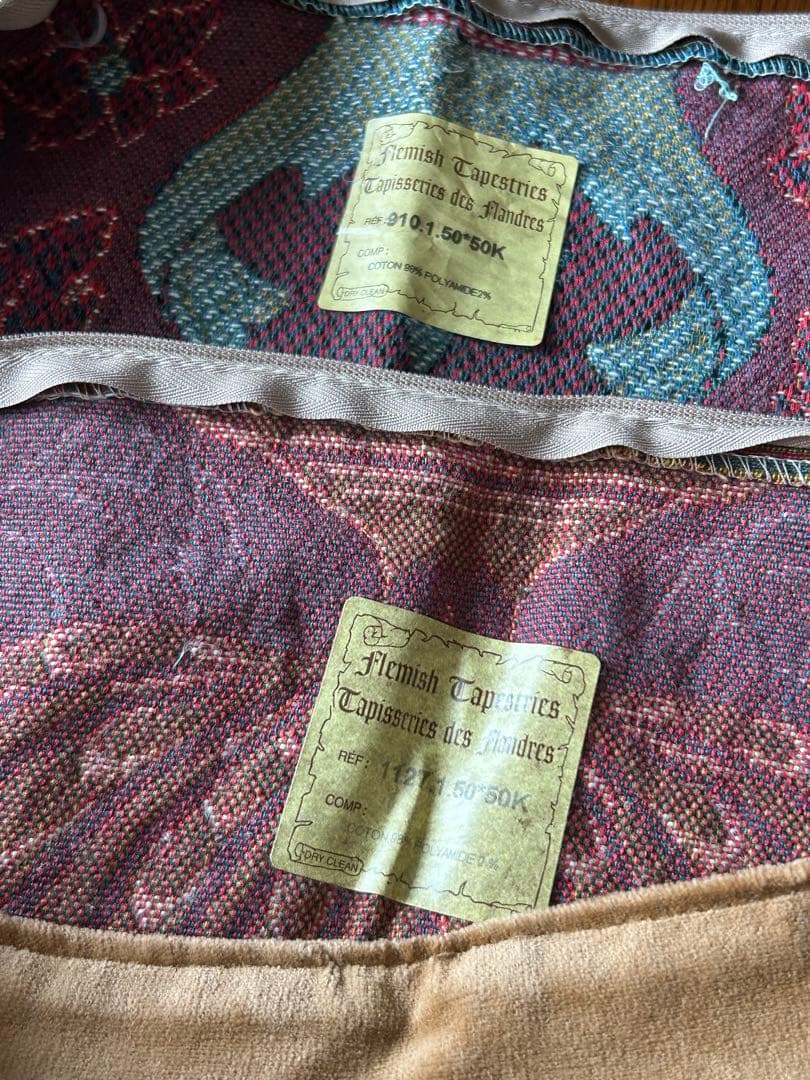フレミッシュ織り　フレミッシュ　タペストリー　クッションカバー　2枚
