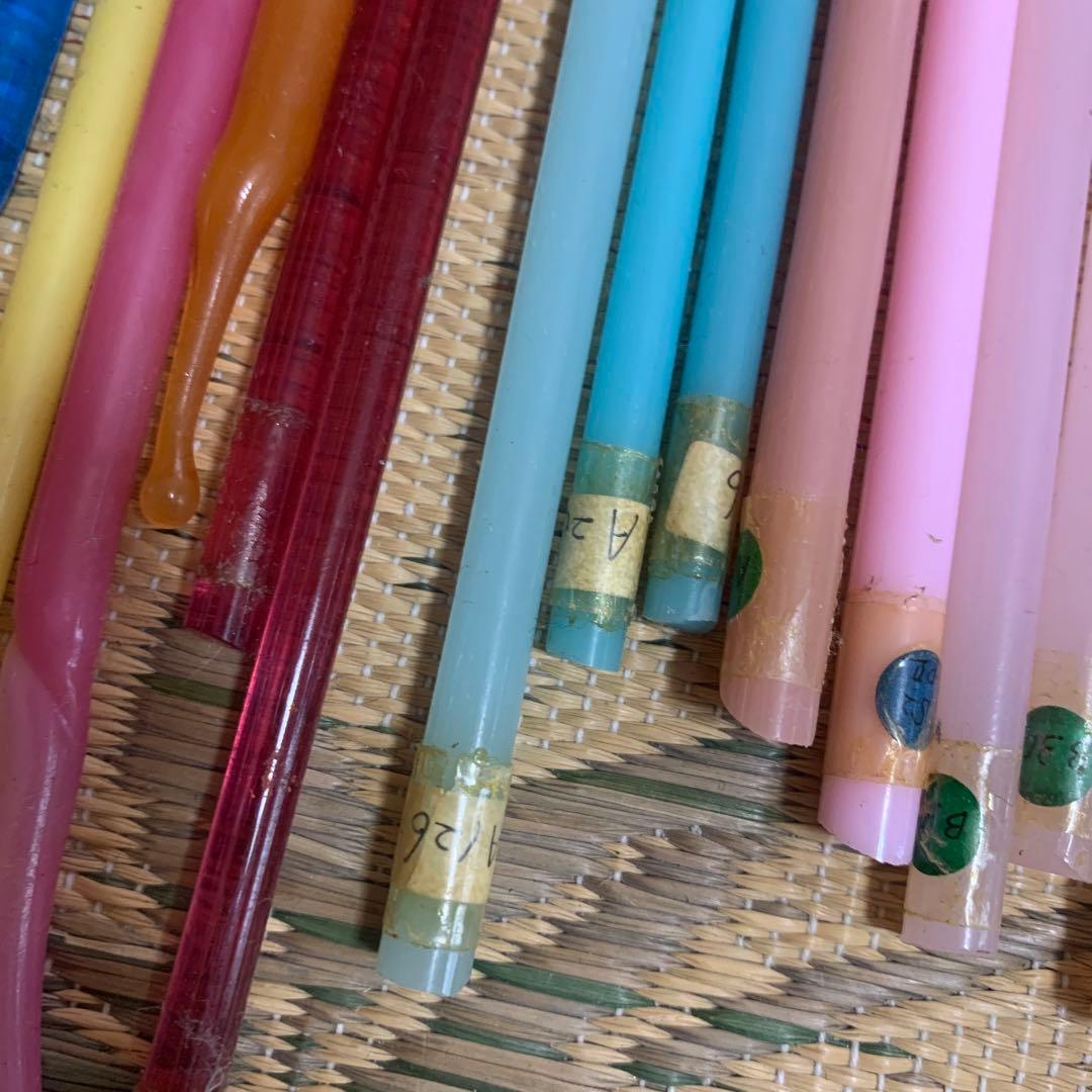 キナリガラス　佐竹ガラス　トンボ玉　ガラス棒まとめ売り