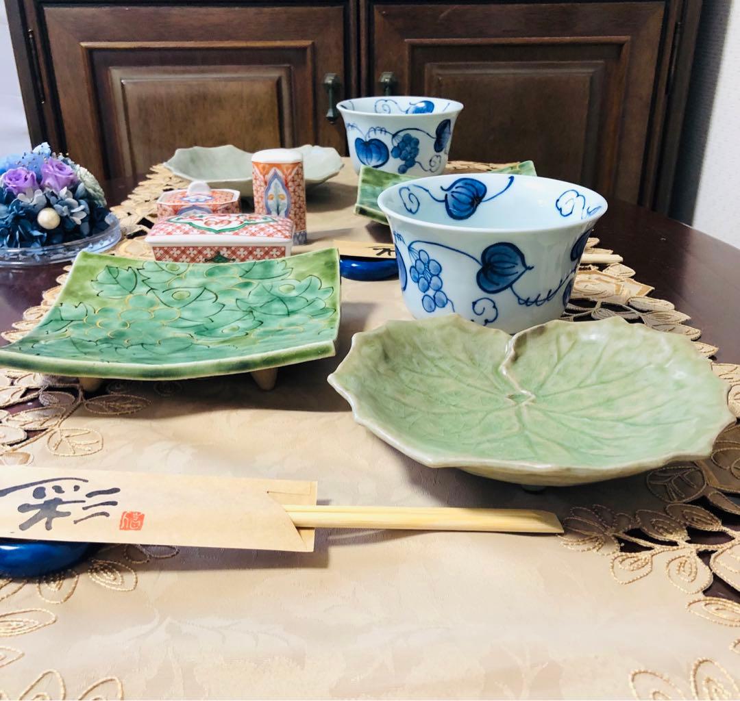 おふたり様の食卓　陶器の器6点と小物３点　陶葊　其泉　など