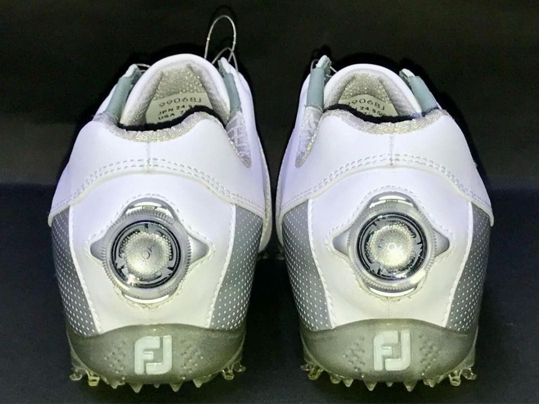 フットジョイ★ゴルフシューズ ダイヤル式 24.5 白×シルバー 99068J