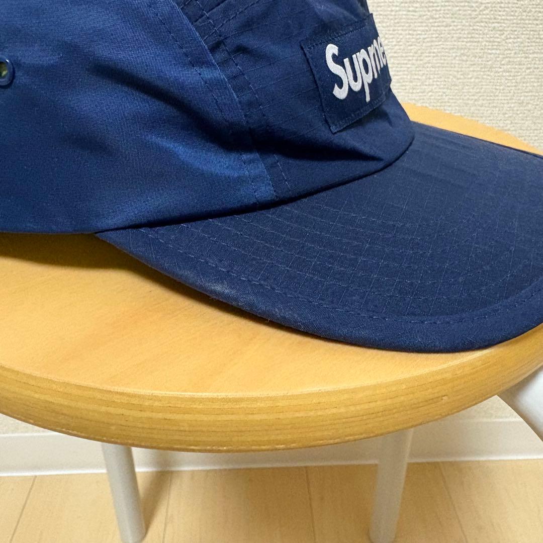 シュプリーム　格子柄　チェック柄　ジェットキャップ　キャンプキャップ　ネイビー