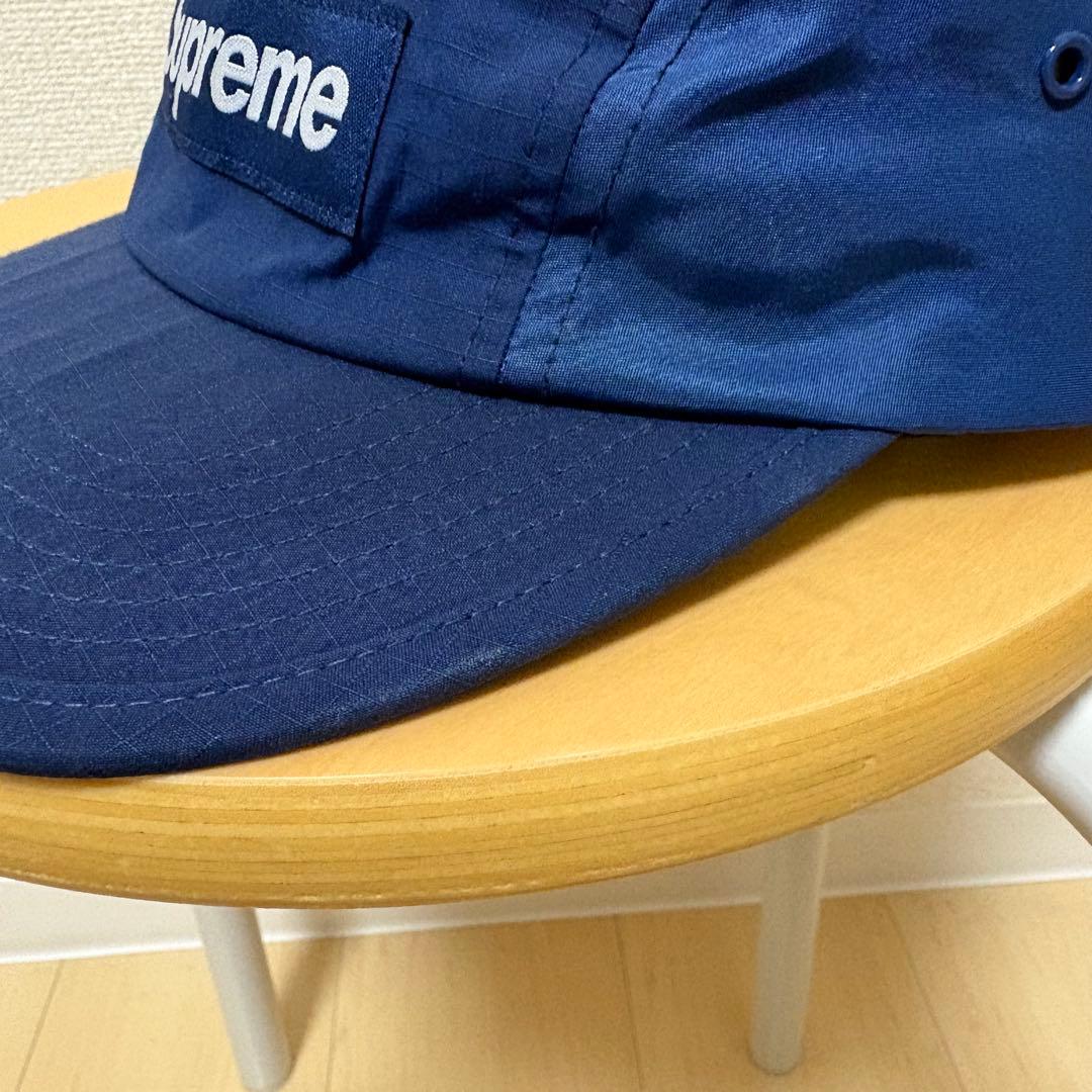 シュプリーム　格子柄　チェック柄　ジェットキャップ　キャンプキャップ　ネイビー