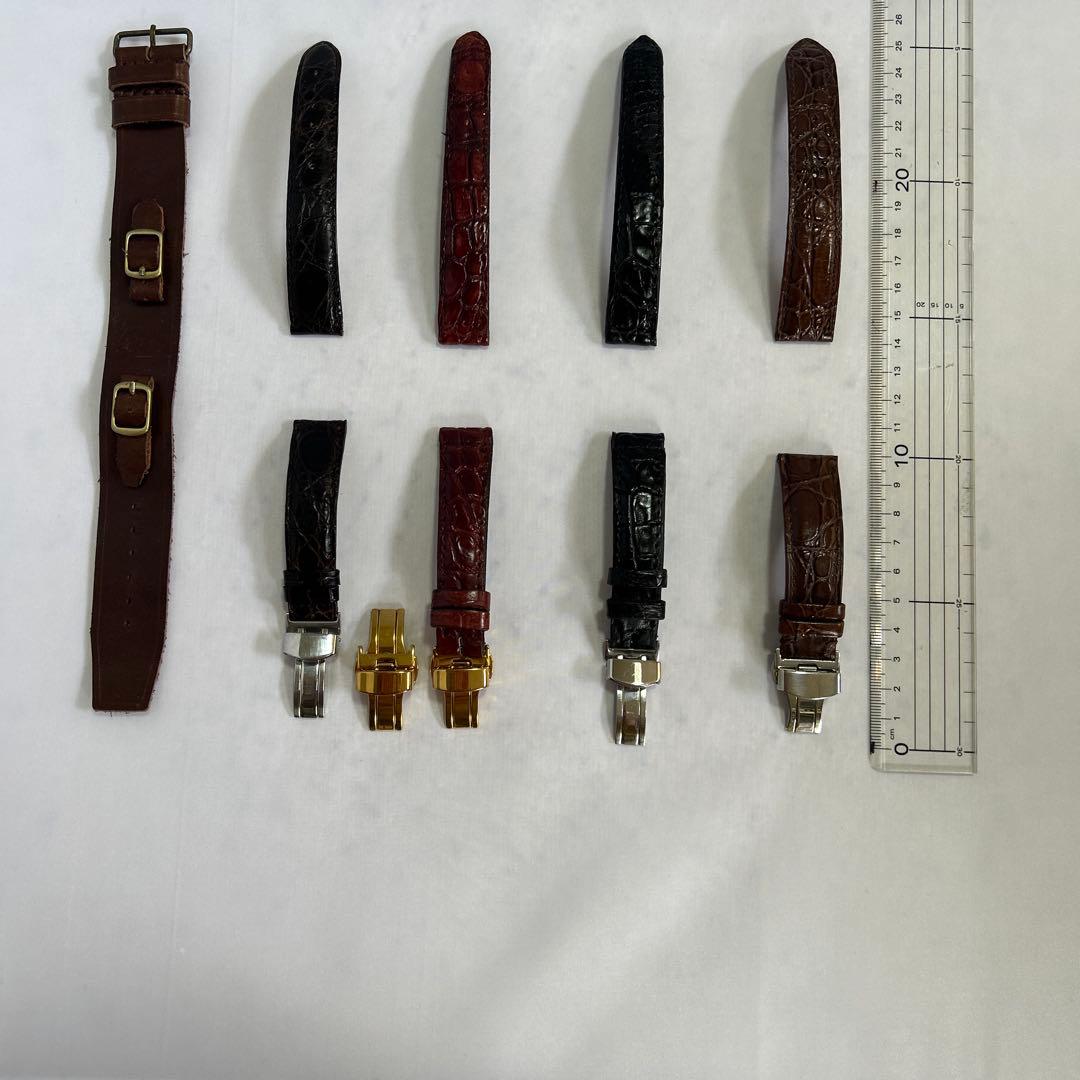 LONGINES ロンジン純正本革クロコダイル時計ベルト純正尾錠付他ベルト計5本
