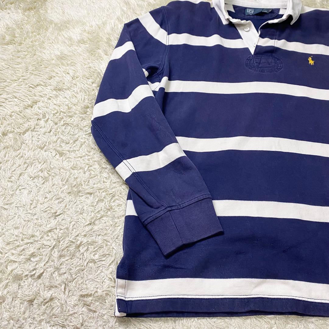 【常田大希着用】ポロラルフローレン ラガーシャツ ボーダー ネイビー ポロシャツ