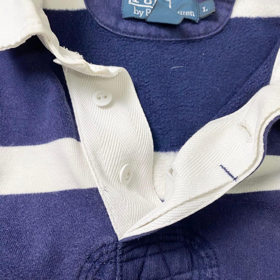 【常田大希着用】ポロラルフローレン ラガーシャツ ボーダー ネイビー ポロシャツ