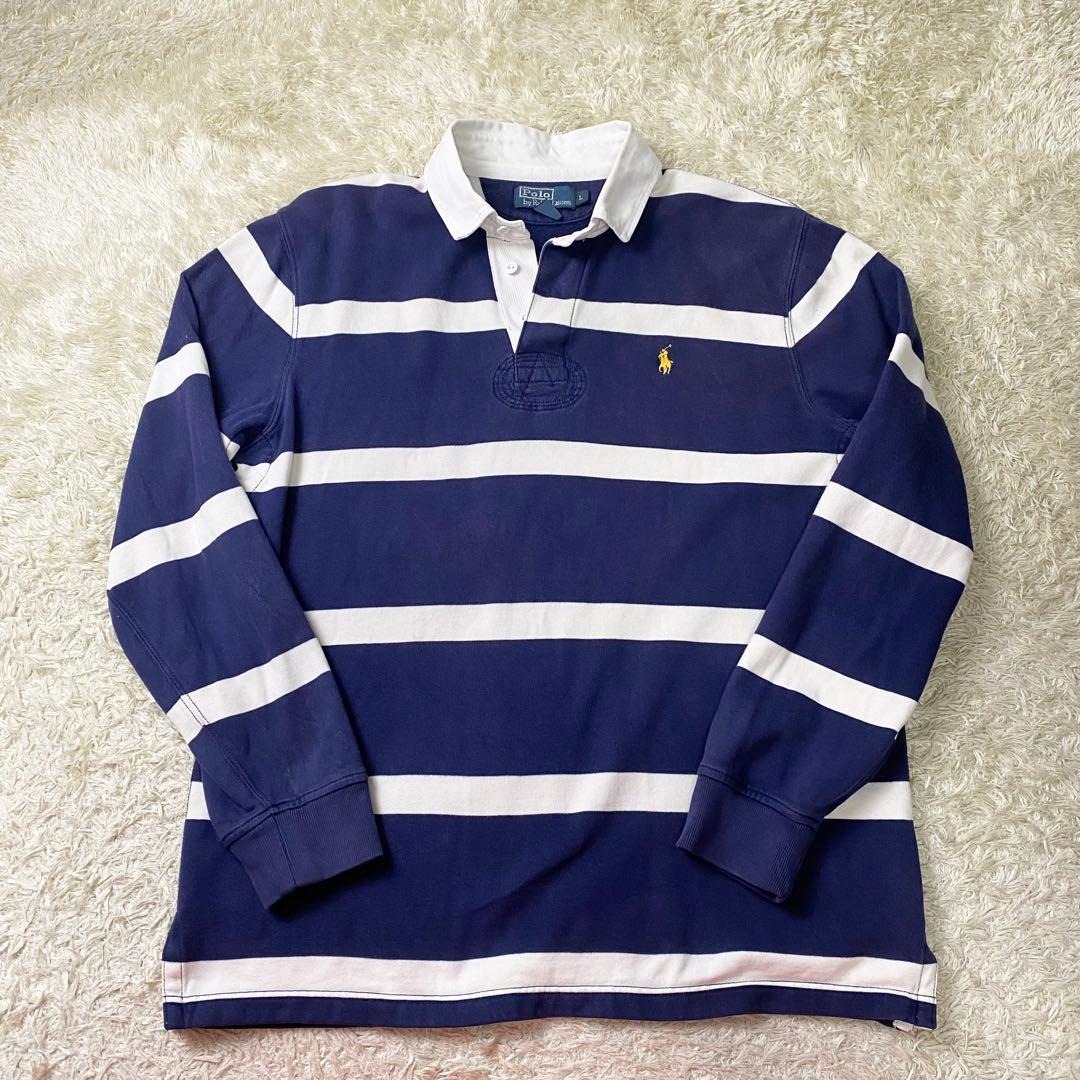 【常田大希着用】ポロラルフローレン ラガーシャツ ボーダー ネイビー ポロシャツ