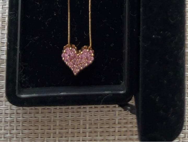 K18 ピンクサファイアハートネックレス　0.5カラット