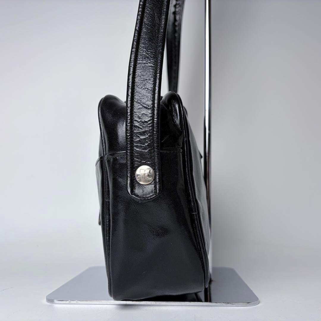 【フランス製】クレージュショルダーエナメルヴィンテージy2kブラック