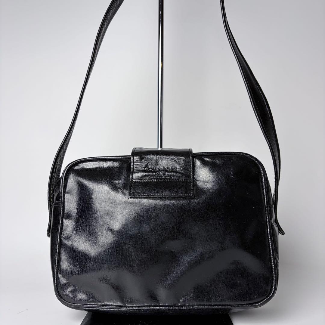 【フランス製】クレージュショルダーエナメルヴィンテージy2kブラック