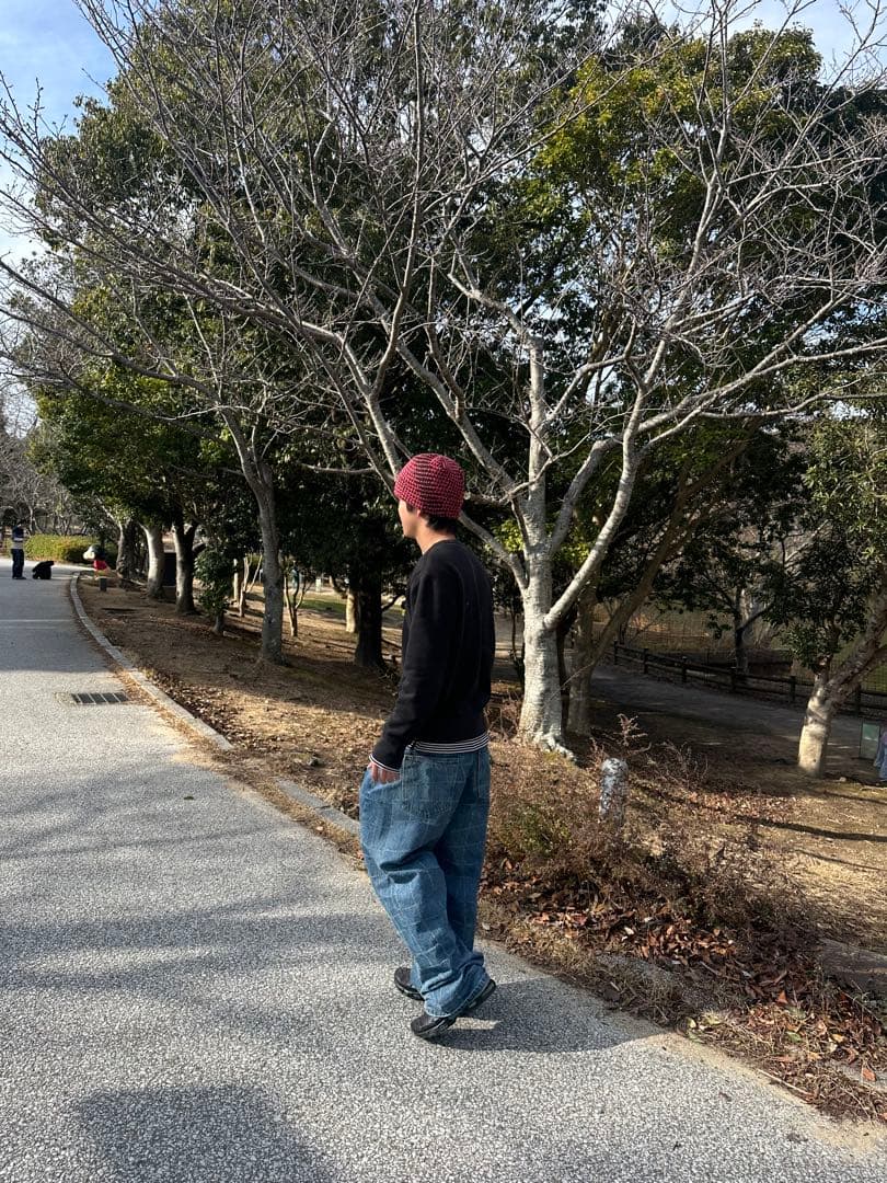 Dime ニットビーニー カナダ製 初期タグ アーカイブ レッド×ブラック