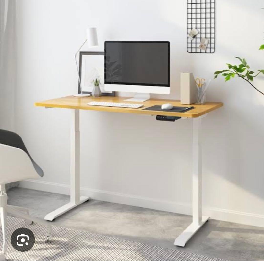 Flexispot 電動昇降式デスク E9　（脚ホワイト+天板メープル）美品