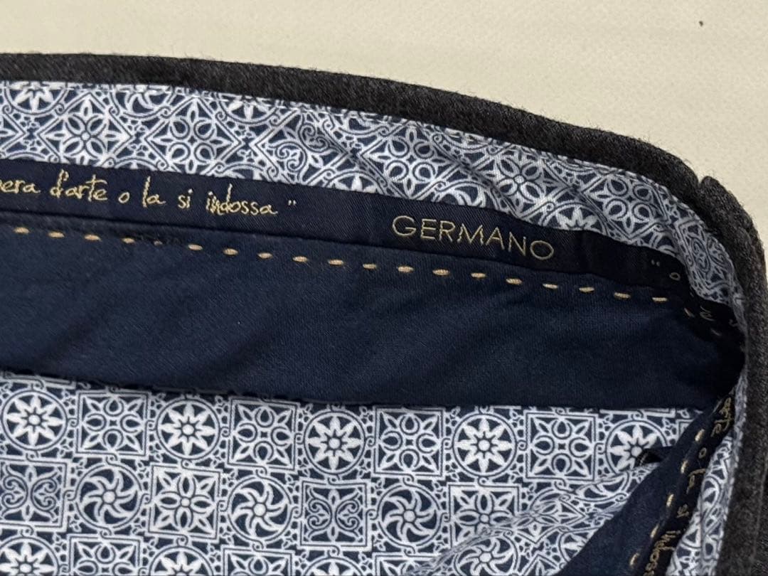 GERMANO ジェルマーノ ウールフランネル1プリーツパンツ 46