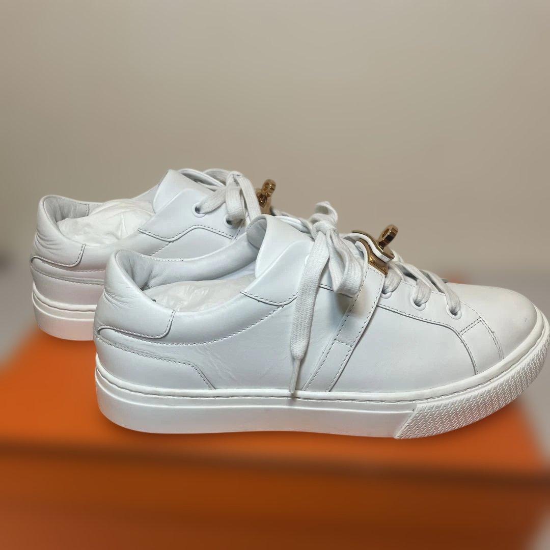 ☆HERMES☆デイ　ピンクゴールドケリーバックルスニーカーサイズ37.5