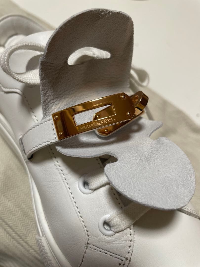 ☆HERMES☆デイ　ピンクゴールドケリーバックルスニーカーサイズ37.5