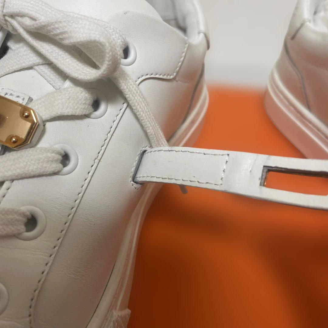 ☆HERMES☆デイ　ピンクゴールドケリーバックルスニーカーサイズ37.5